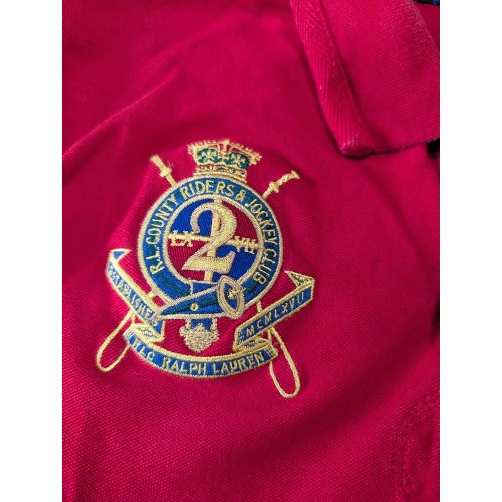 Polo Ralph Lauren Big Pony Crest Polo Shirt Red Gold #2 Womens XL Short Sleeve - Picture 3 of 9